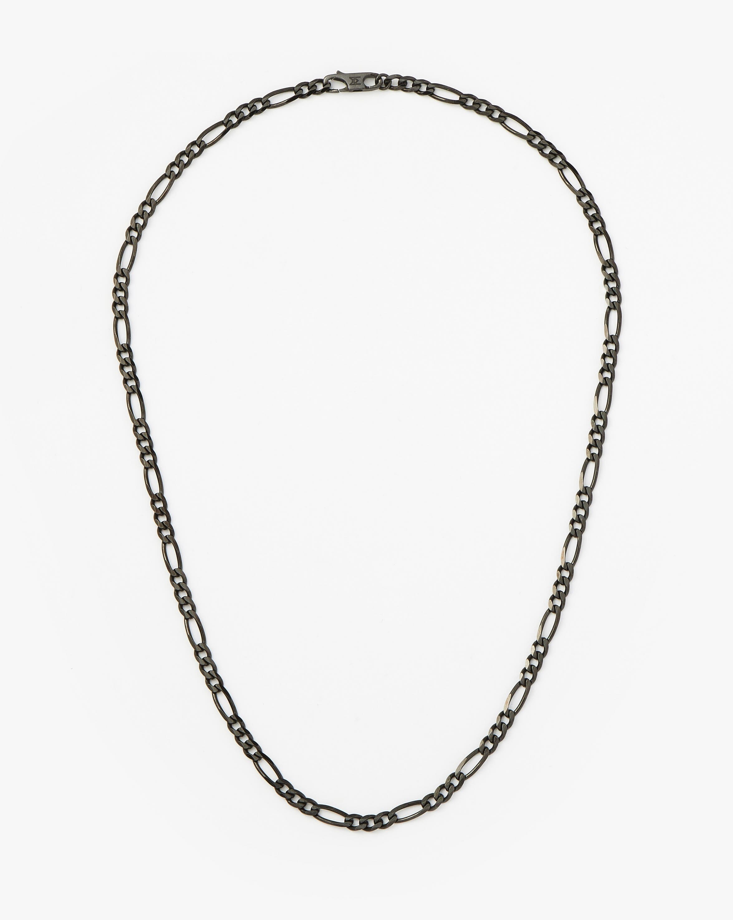 Stylish Men's Black Filia Chain Necklace - 925 Sterling Silver Jewelry for Gifts, Parties & Everyday Wear