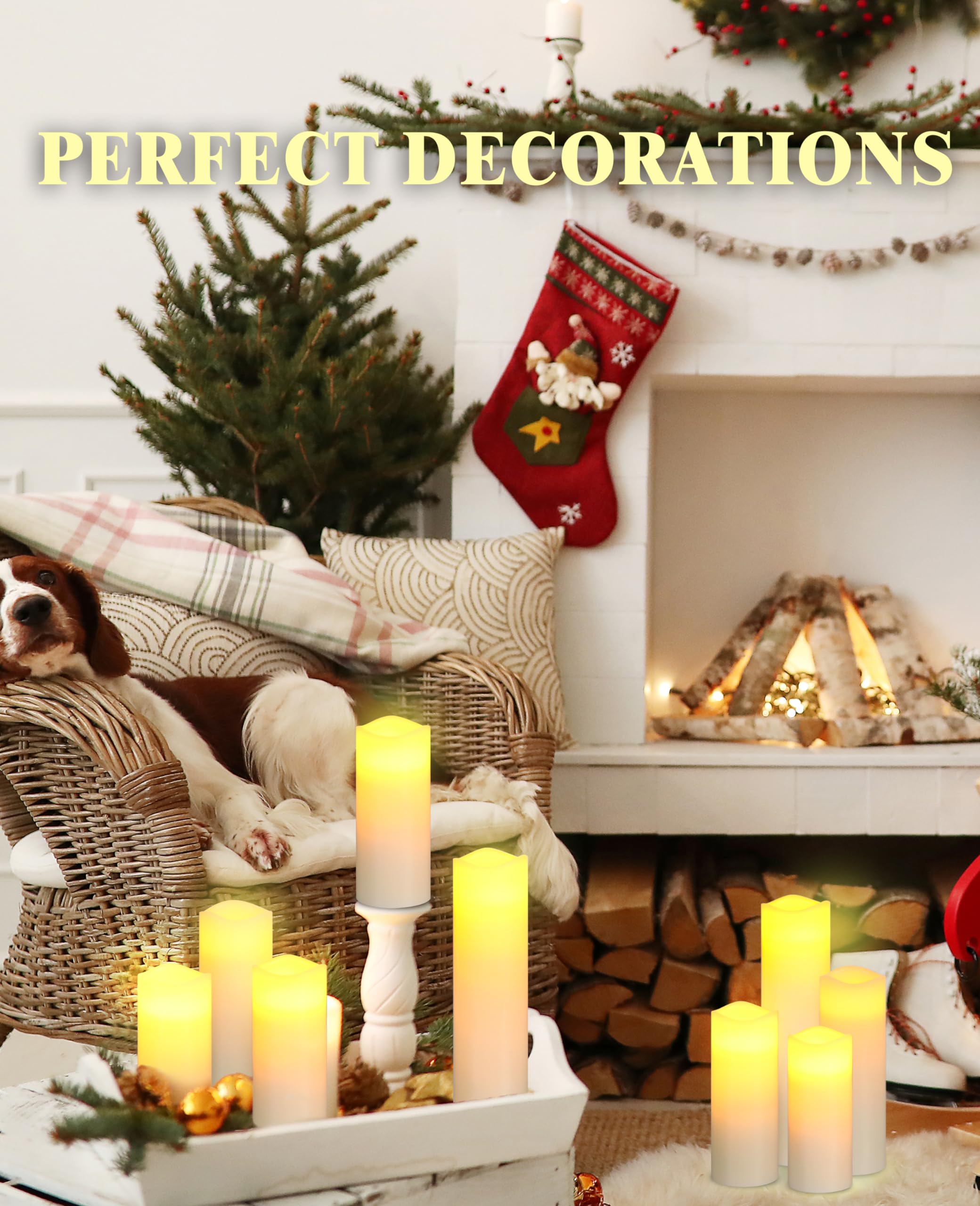 Flameless LED Pillar Candles Set of 9 - Battery Operated with Remote & Timer, Real Wax - Perfect for Home Decor, Weddings, Parties & Relaxation