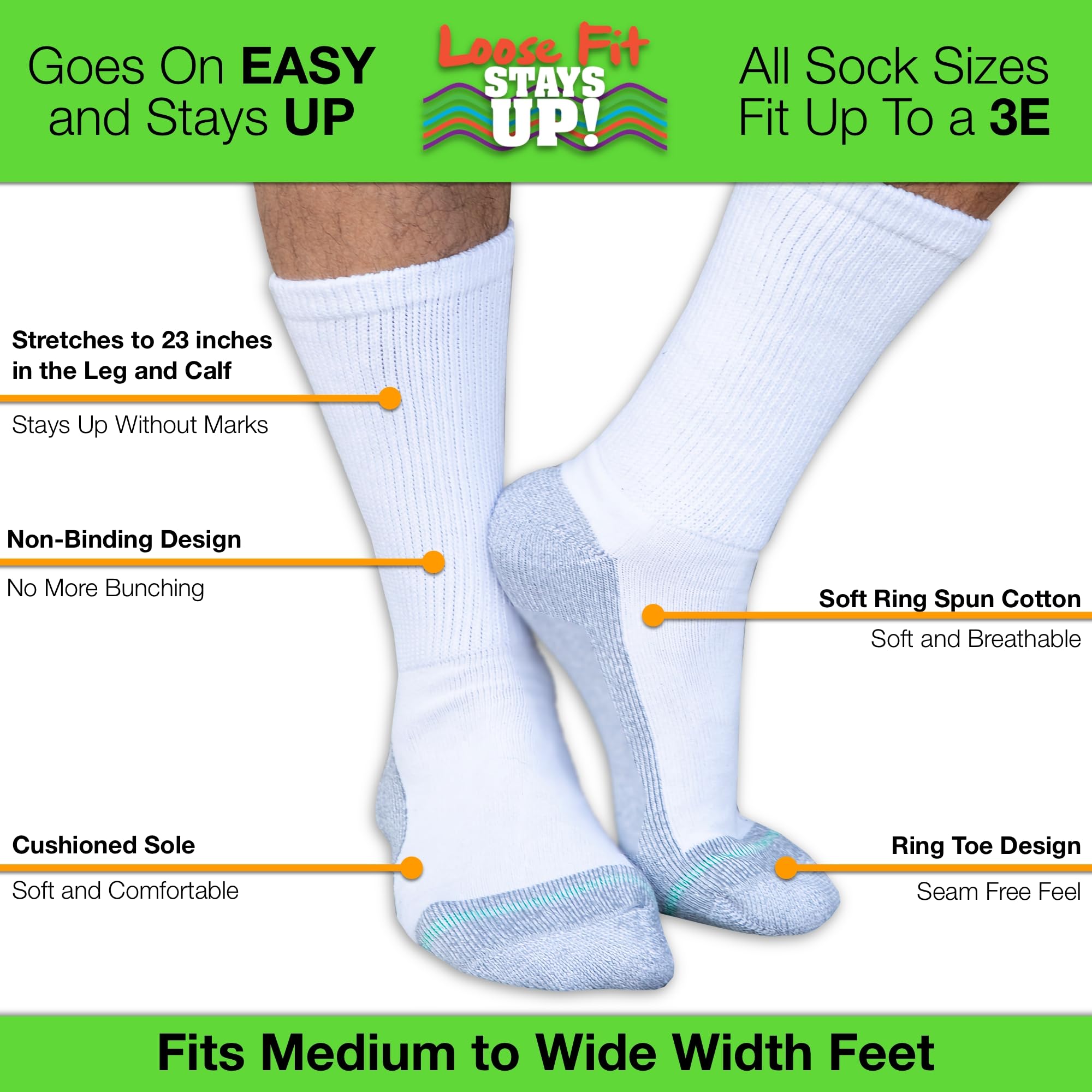 Premium Men's & Women's Casual Crew Socks 3-Pack - Soft Cushioned Sole Cotton Socks for Everyday Comfort - Made in USA (Ideal for Work, Gym & Daily Wear)