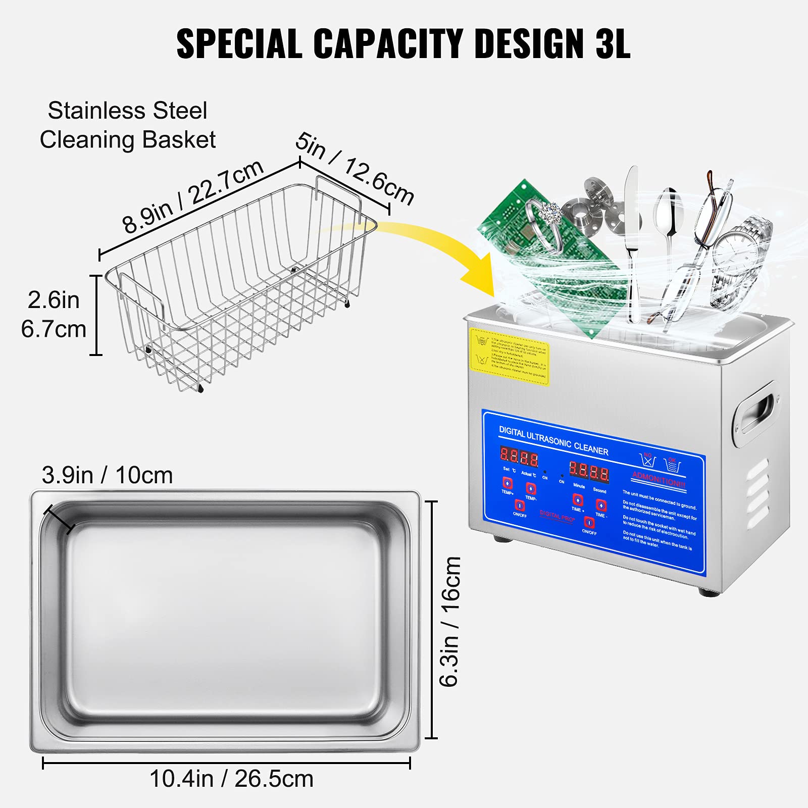 Tuttnauer 1730 Valueklave Autoclave - Compact Footprint & Easy Operation | VEVOR 3L Professional Ultrasonic Cleaner | Ideal for Small Offices, Dental Clinics & Jewelry Cleaning | Medical Sterilization & Equipment Maintenance