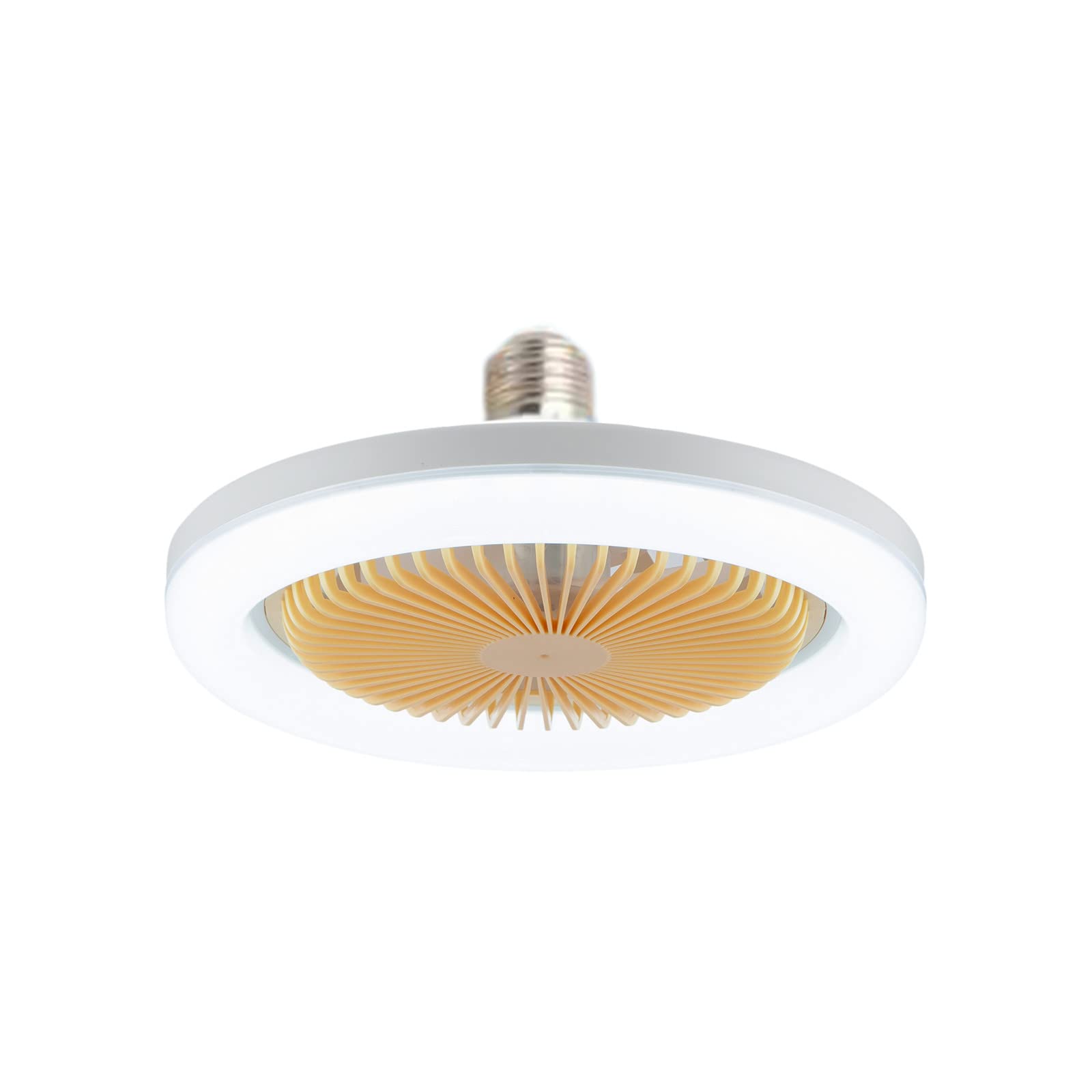 Comigeewa Low Profile Ceiling Fan with LED Lights, Enclosed Flush Mount Fan Light Kit, Quiet Hidden Electric Fan - Yellow CM9 | Perfect for Bedroom, Living Room, and Office Spaces
