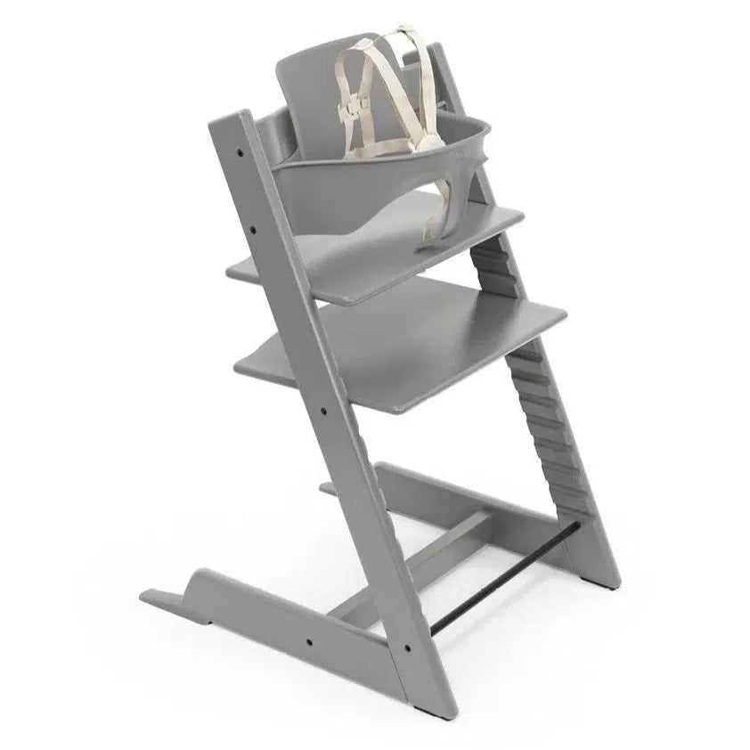 Stokke Tripp Trapp Baby High Chair Set² - Adjustable Wooden Chair for Toddlers & Infants, Storm Grey | Perfect for Dining, Feeding & Learning at Home