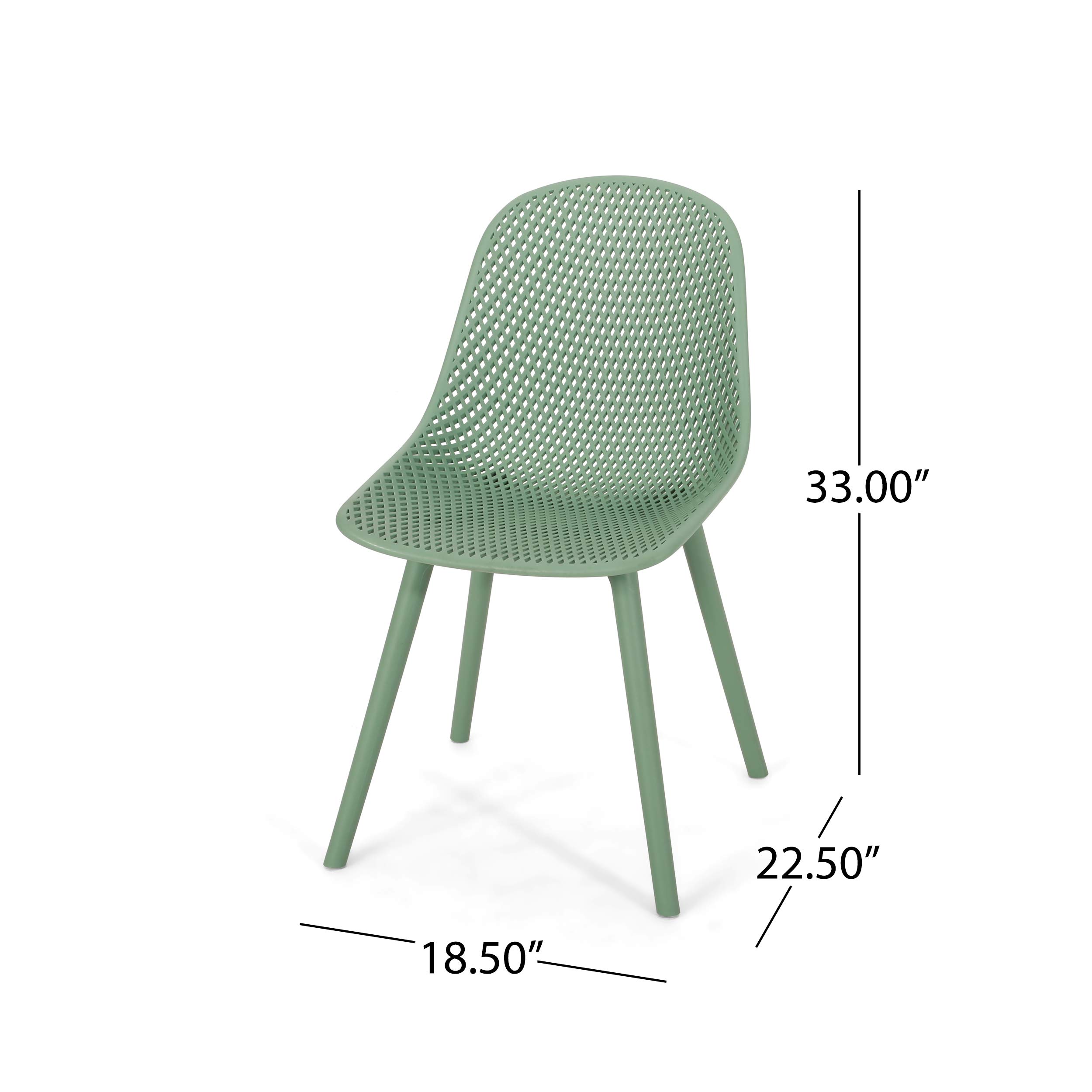 Christopher Knight Home Darleen Outdoor Dining Chairs (Set of 2) - Weather-Resistant Green Patio Furniture for Garden, Poolside, and Backyard Dining