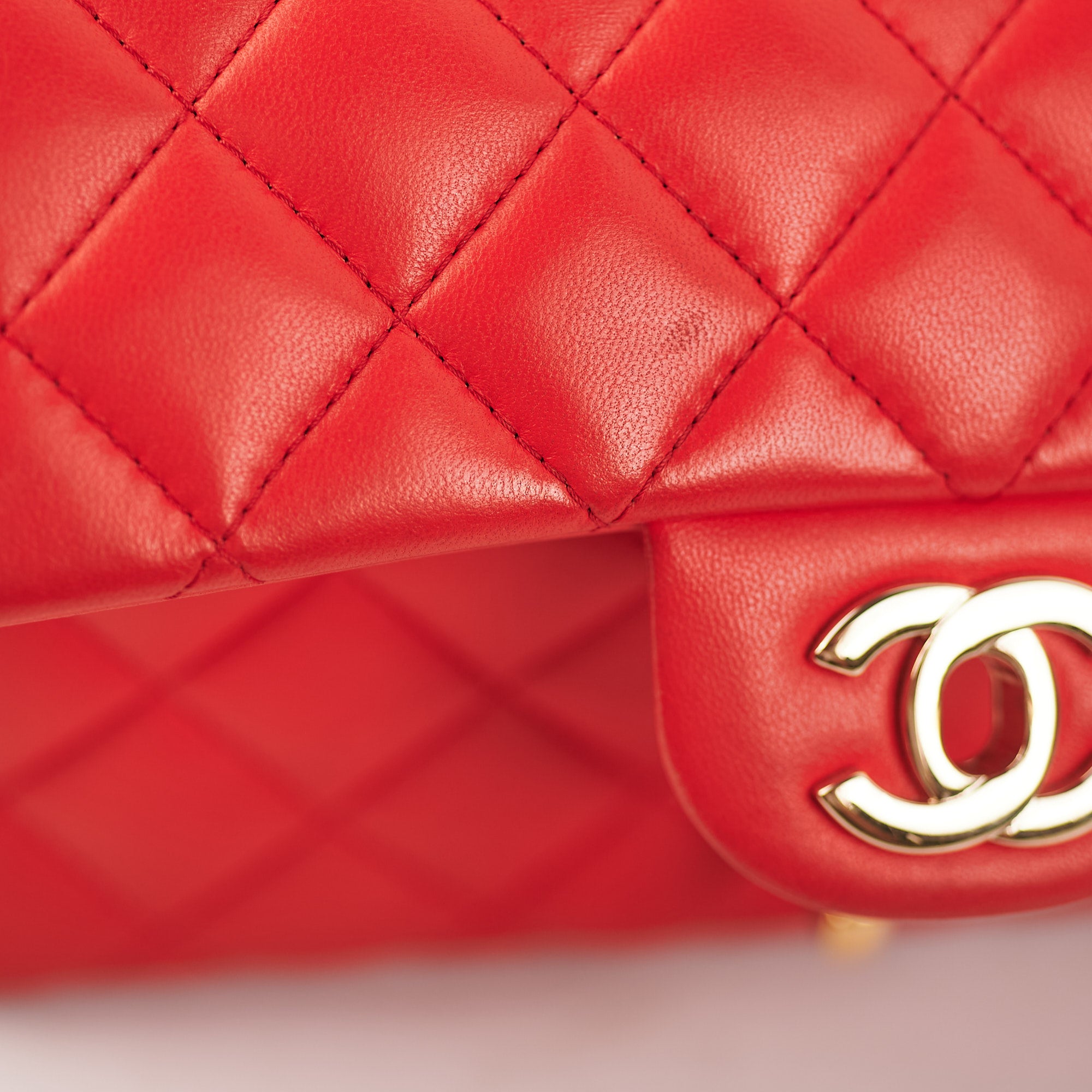 Chanel Quilted Mini Rectangular Flap Bag in Red with Orange Undertone - Luxury Crossbody Purse for Women, Perfect for Date Night & Evening Events