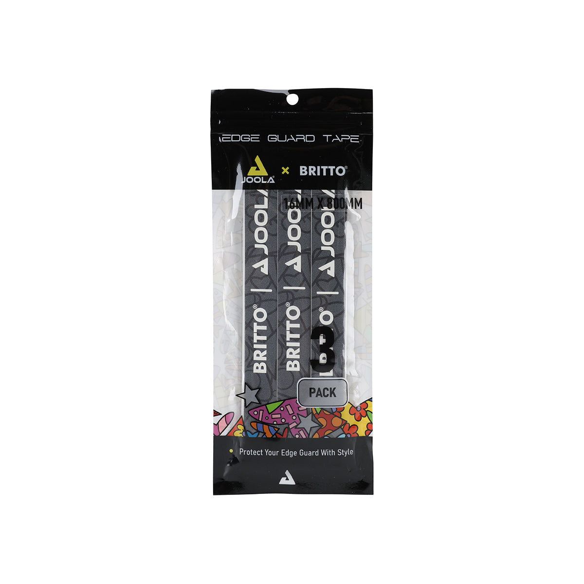 JOOLA x BRITTO Pickleball Edge Guard Tape - Protective Paddle Tape for Pickleball Rackets | Prevents Scratches & Damage | Vibrant Artistic Design | Perfect for Outdoor & Indoor Court Play