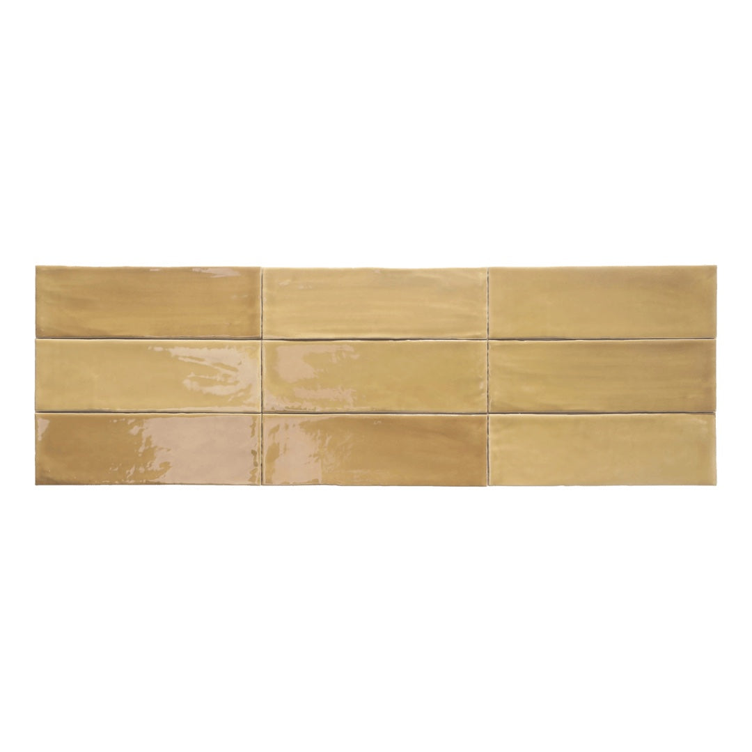 Nostalgic Subway Tile Honey Glossy 3x9 Ceramic Wall Tile - Perfect for Kitchen Backsplash, Bathroom Renovation & Vintage Home Decor