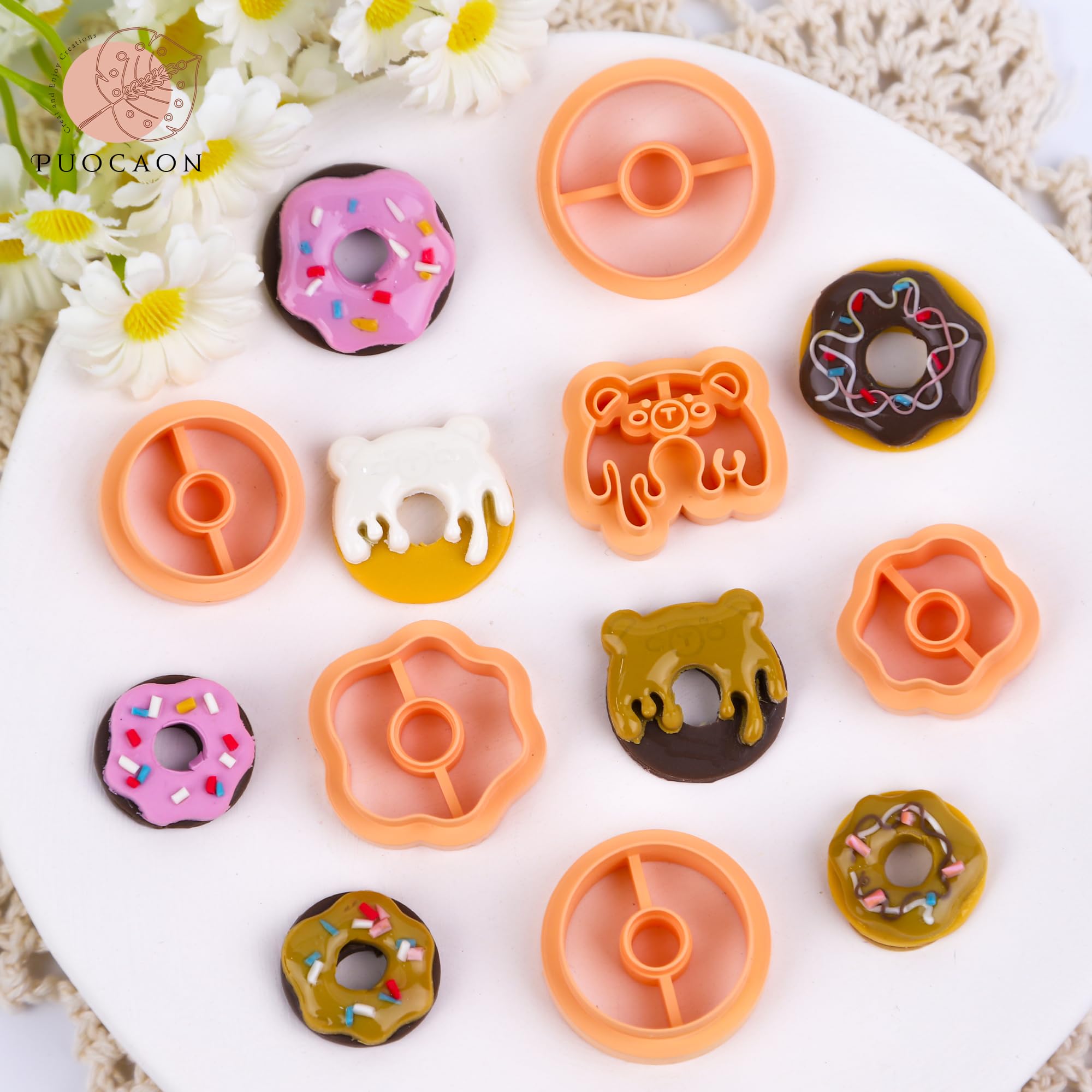 6-Piece Donut Polymer Clay Cutters Set for DIY Jewelry Making - Cute Dessert-Shaped Cutters for Polymer Clay Earrings, Embossing & Food Decorations - Perfect for Handmade Gifts, Craft Projects & Clay Art Creations