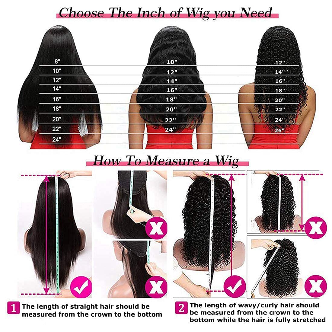 16 Inch Deep Wave Human Hair Headband Wig - Glueless No Lace Front Brazilian Virgin Hair Wig for Black Women | 150% Density Natural Black | Perfect for Daily Wear, Parties & Protective Styling