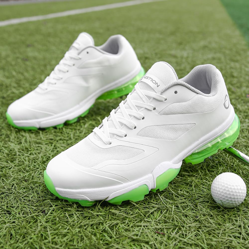 THESTRON Men's Professional Golf Shoes with 8 Spikes - Lightweight Waterproof Outdoor Golf Sneakers for Men - Perfect for Golf Courses, Driving Range & Walking on Wet Grass