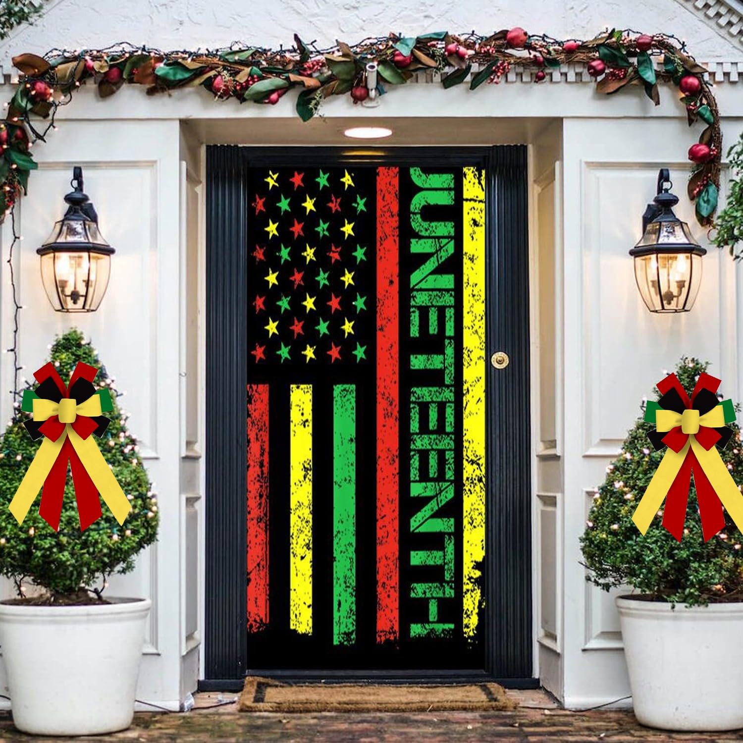 Juneteenth Wreath Bows - Black History Decor for Front Door