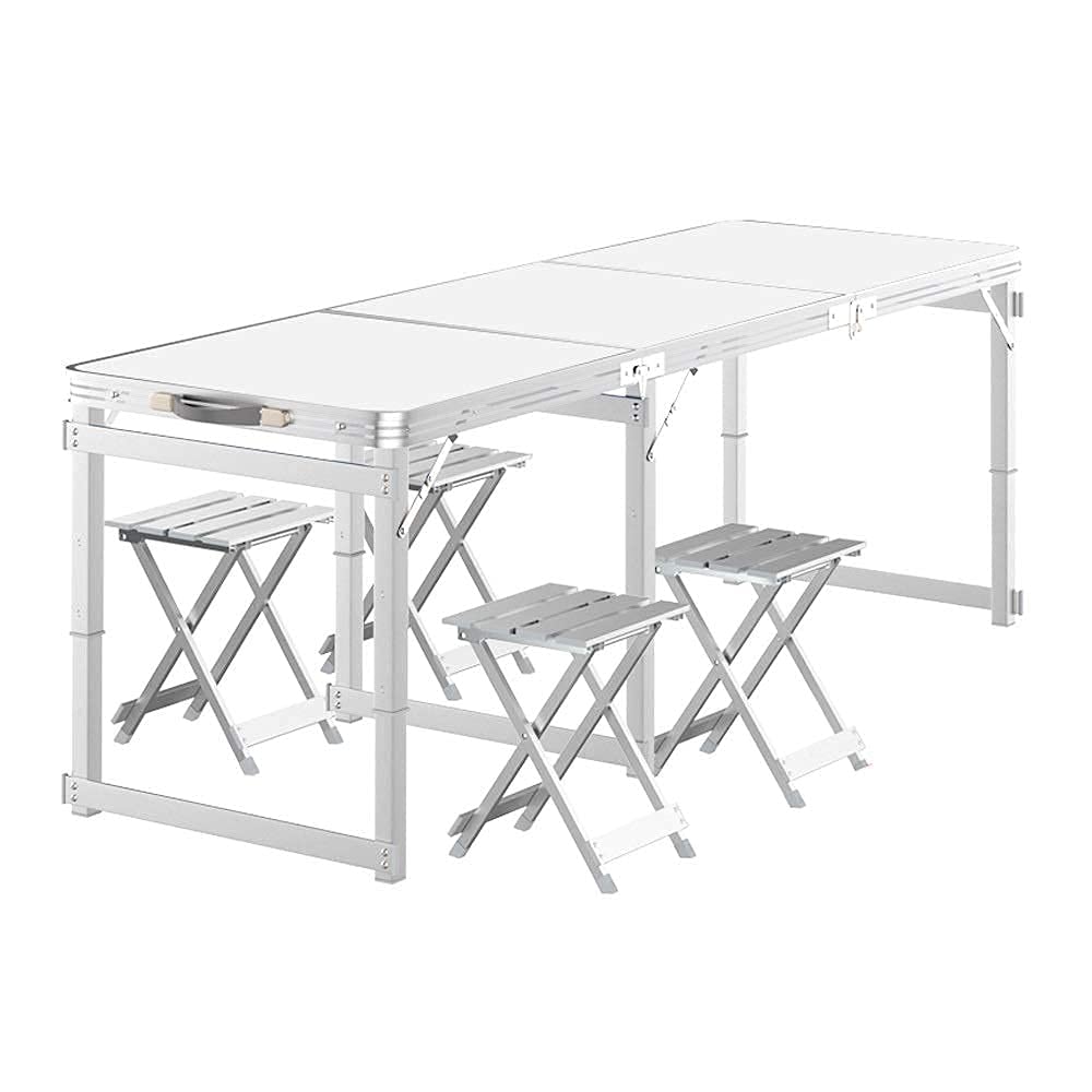 KAUTO Folding Table - Portable Aluminum Multi-Functional Table & Chair Set for Home, Outdoor, Picnic, Camping and Car Use - Compact Dining Table for Multiple People (Size B)