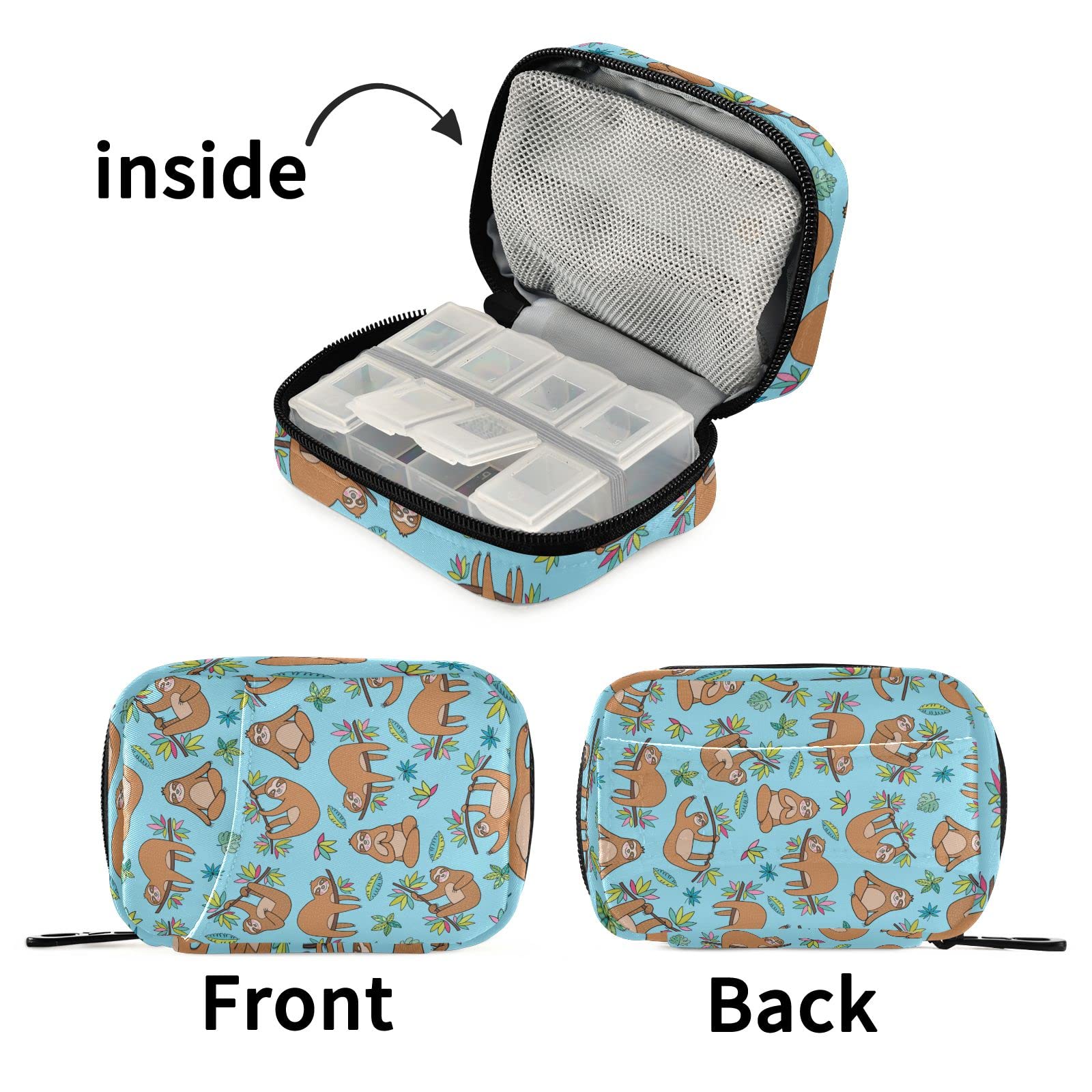Sky Blue Weekly Pill Organizer - 7 Day Travel Pill Case with Compartments, Small Cute Vitamin Holder for Daily Medication Storage | Perfect for Travel, Work & Home Use