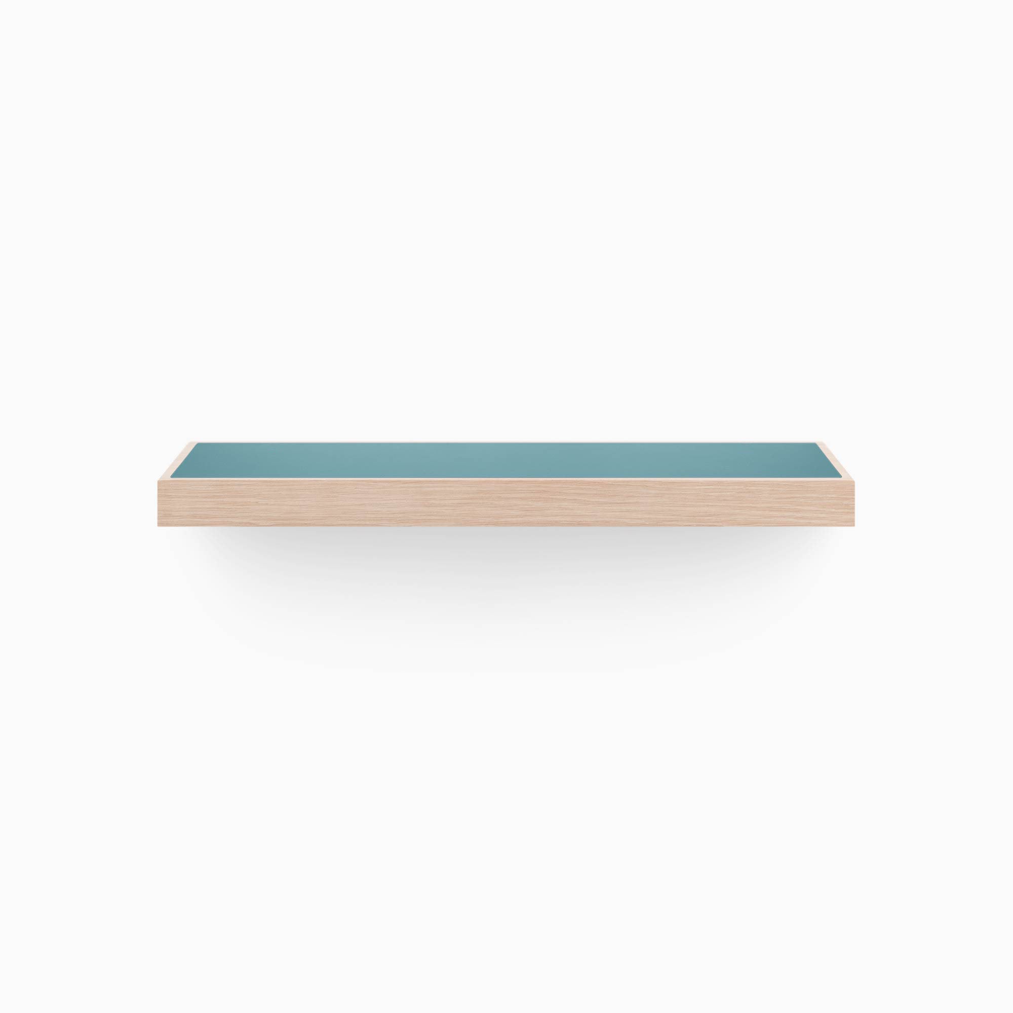 Aksel Floating Shelf - Glazed White Oak Wood Wall Shelf with Inlay Design - Perfect for Living Room, Bedroom, or Bathroom Storage and Decor