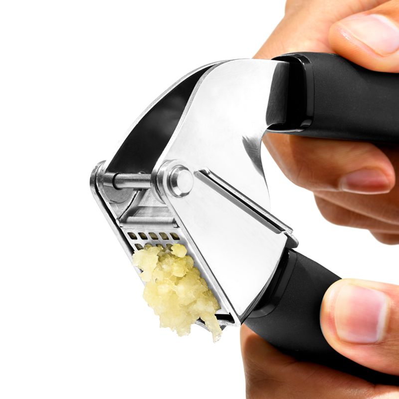 OXO Good Grips 10.5 Inch Stainless Steel Garlic Press - Heavy Duty Kitchen Gadget for Crushing Garlic, Ginger & Nuts - Perfect for Cooking, Meal Prep & Restaurants