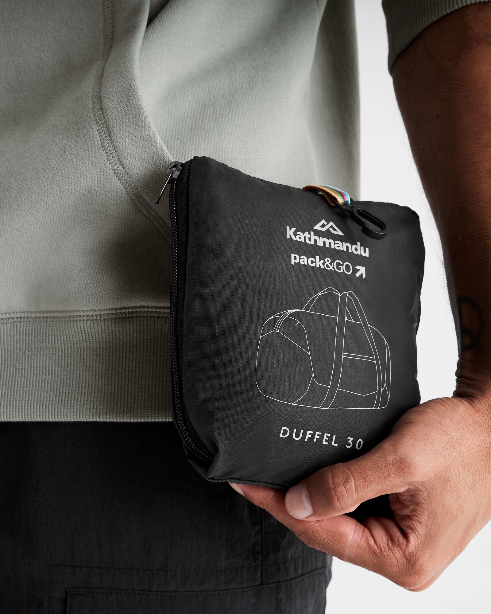 Pack & Go Duffel Bag - Black Stingray Pattern Water-Resistant Travel Duffel for Gym, Sports, Weekend Trips & Outdoor Adventures