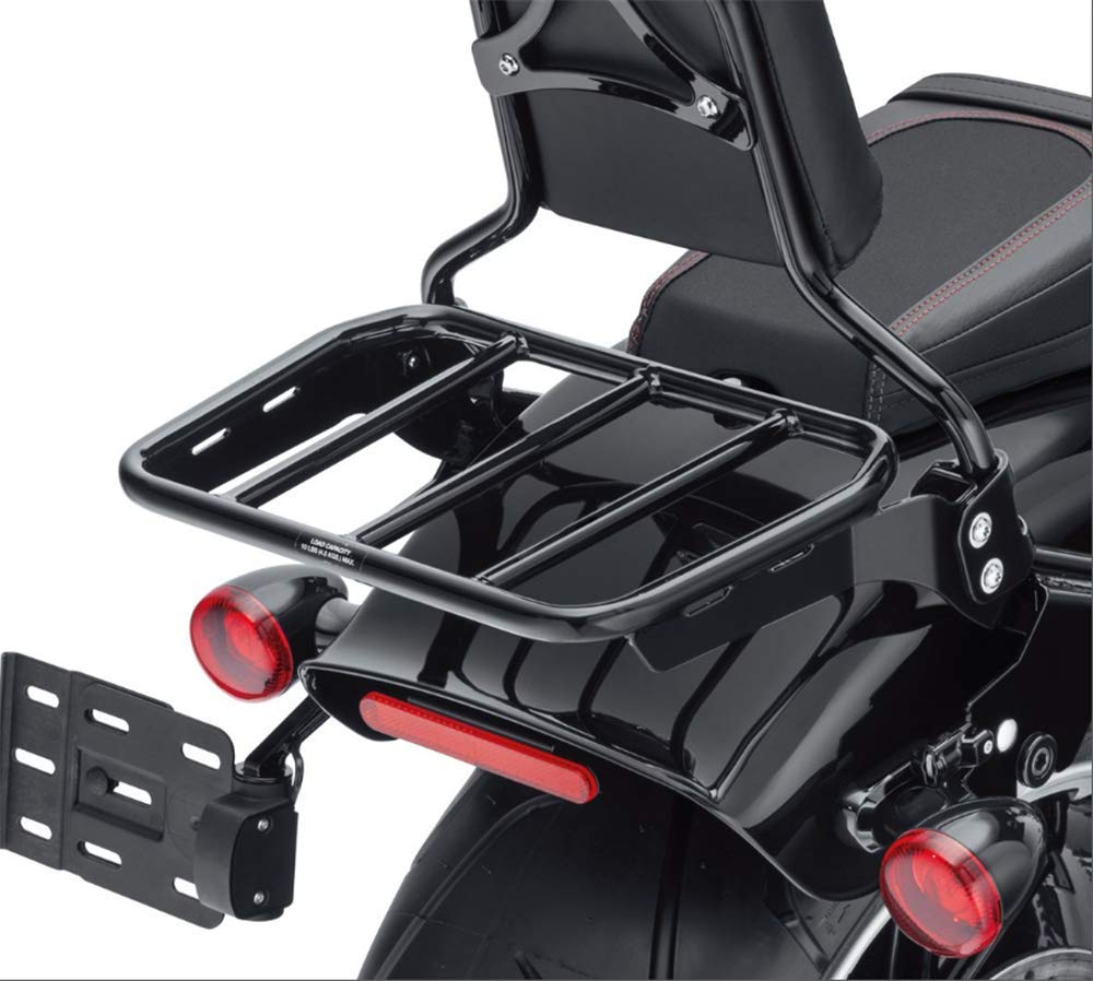 Black Sport Luggage Rack for 2018-2020 Harley Davidson Fat Boy & Breakout - Heavy Duty Motorcycle Sissy Bar Accessory for Road Trips & Touring