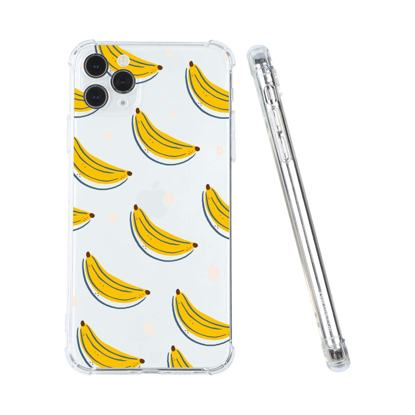 Premium Clear Banana Fruit Pattern TPU Case for iPhone 11 Pro Max (6.5 inch 2019) - Shockproof Flexible Soft Bumper Protective Cover - Perfect for Everyday Use, Travel & Outdoor Activities