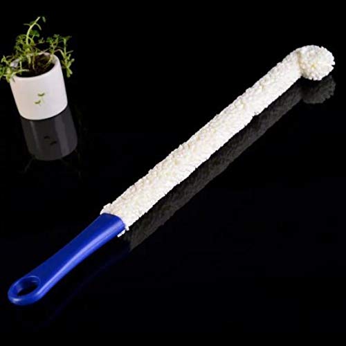Premium Bottle Cleaning Brush with Flexible Plastic Wand & Foam Sponge - Multi-Purpose Scrubber for Wine Bottles, Glass Decanters, Cups & Narrow Containers - Ideal for Home Bars, Kitchens & Dishwashing