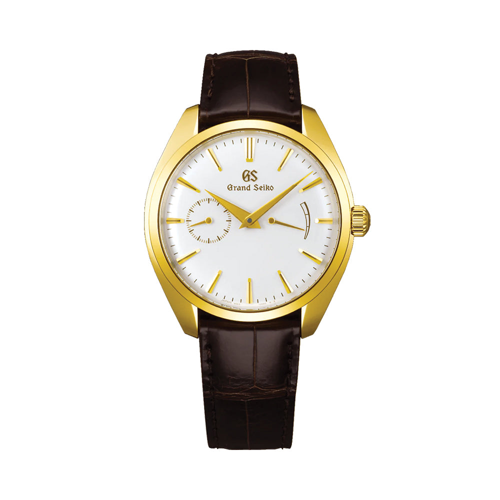 SBGK006 Elegance Manual 18K Yellow Gold 39mm White Dial Leather Strap Watch - Perfect for Formal Events & Luxury Gifting
