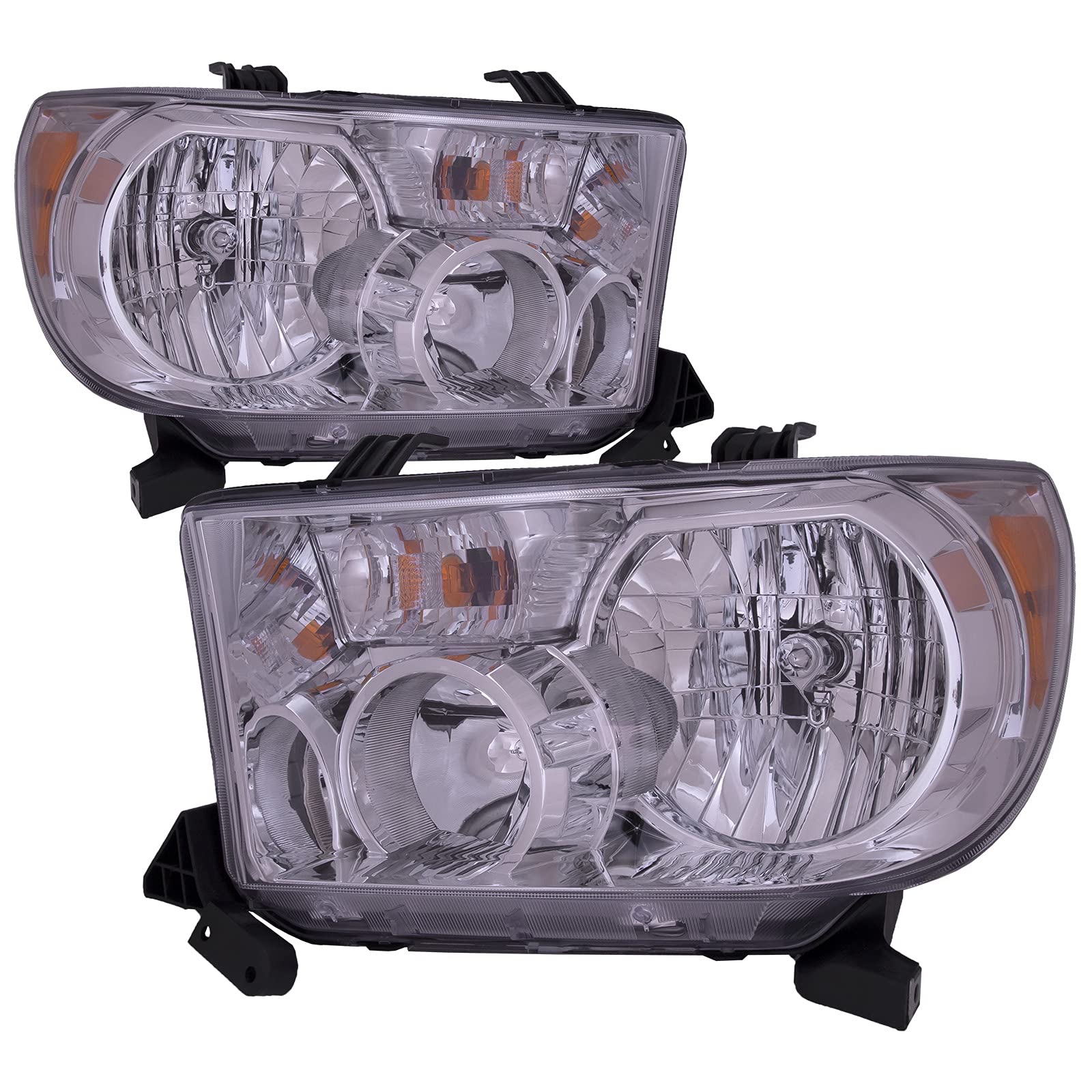 CAPA Certified Headlights Set for 2008-2017 Toyota Sequoia & 2007-2013 Toyota Tundra - High Performance Replacement Headlights for Night Driving and Off-Road Adventures