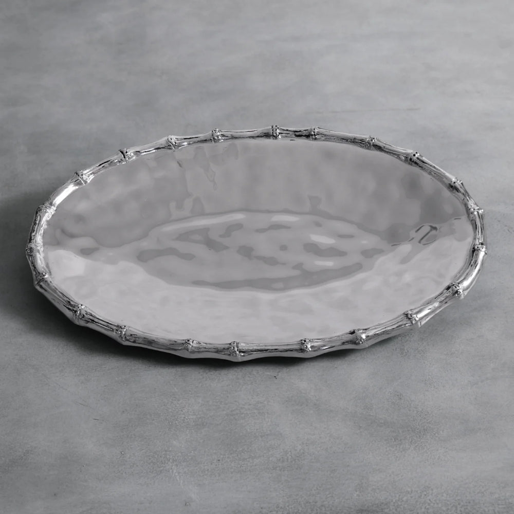 Beatriz Ball Elegant Bamboo Oval Serving Tray - Perfect for Garden Parties, Brunch & Home Decor | Handcrafted Oval Tray for Entertaining, Dining & Gift Giving