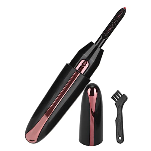 USB Rechargeable Heated Eyelash Curler with Comb - Portable Electric Lash Curling Tool for Natural Long-Lasting Lashes (Black) | Perfect for Travel, Home Use & Professional Makeup Application