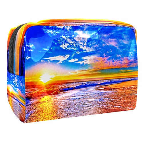 Waterproof Travel Makeup Bag for Women - Portable Cosmetic Organizer Pouch for Daily Use, Toiletries & Gifts | Perfect for Beach Trips, Nature Adventures & Sunset Getaways