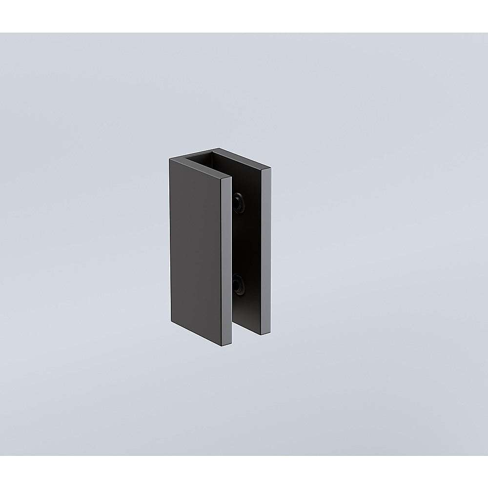 120x100cm Frameless Corner Shower Screen with Black Brackets & Stainless Steel Hinges, Square Knob Handle - Perfect for Modern Bathroom Renovation & Space-Saving Design