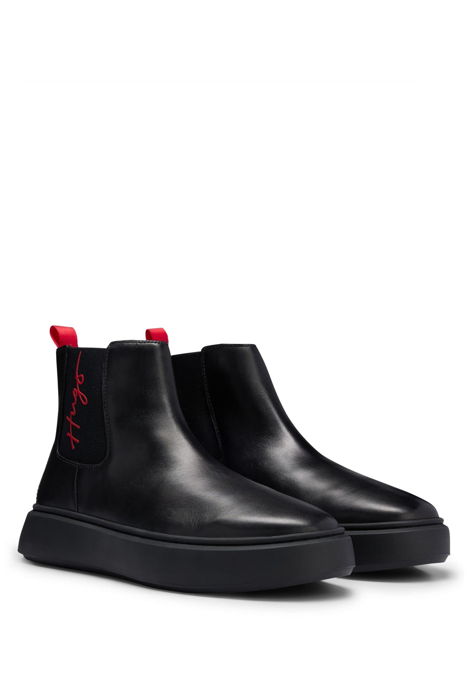 HUGO Men's Modern Chelsea Boots - Waterproof Leather Ankle Boots for Men, Slip On Dress Shoes with Elastic Side, Comfortable Casual & Business Wear - Perfect for Office, Travel & Outdoor Activities