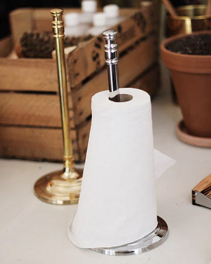 Brighton Brass Paper Towel Holder - Elegant Kitchen Organizer for Home & Office Use