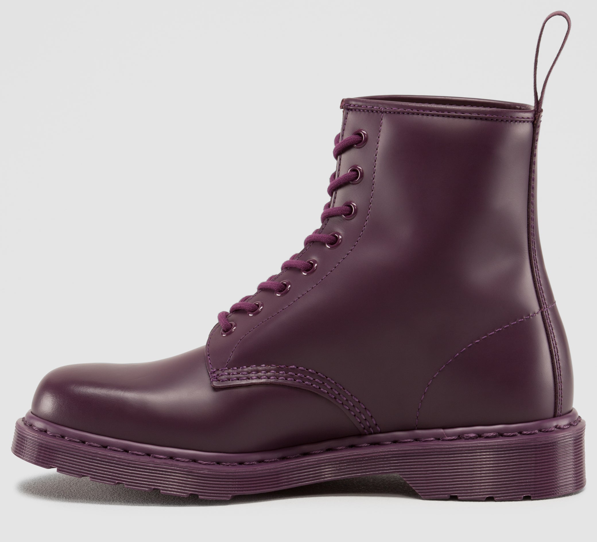 Dr. Martens 1460 Mono Purple Smooth Leather Boots for Women - Classic 8-Eye Ankle Boots, Comfortable & Durable - Perfect for Punk Fashion, Concerts & Everyday Wear