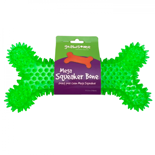 Gnawsome Mega Squeaker Bone for Dogs - Durable Chew Toy with Loud Squeaker for Large & Medium Dogs - Perfect for Playtime, Training & Teeth Cleaning