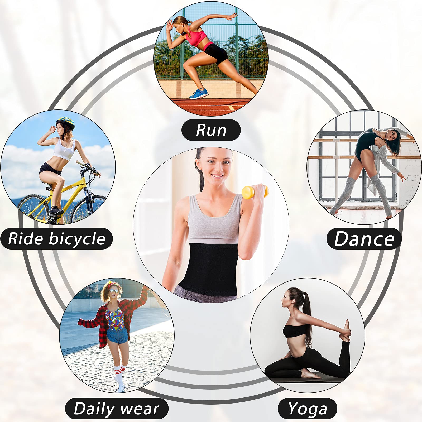 Geyoga Waist Trimmer for Women - Sweat Waist Trainer Wrap & Stomach Slimming Belt for Weight Loss, Body Shaping & Toning | Perfect for Workout, Gym & Postpartum Recovery