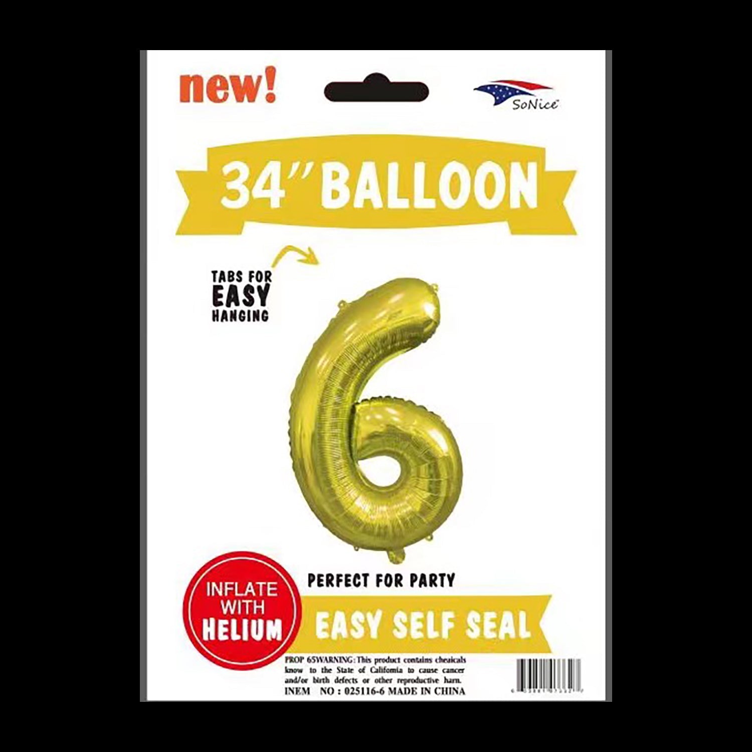 Gold Foil Number 6 Balloons (34 Pack) - Birthday Party Decorations, Anniversary Celebrations, Baby Showers & Graduation Events