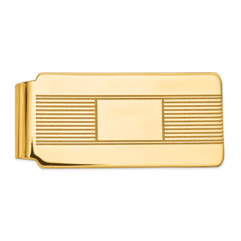 14K Yellow Gold Money Clip for Men - Elegant Slim Wallet Alternative - Perfect for Gifts, Business, Travel & Everyday Use