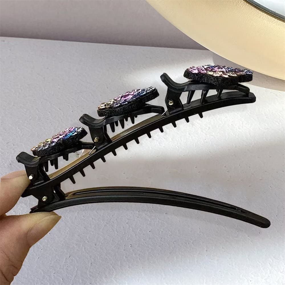 Sparkling Rhinestone Hair Clips for Women - Elegant Flower Hairpins for Styling