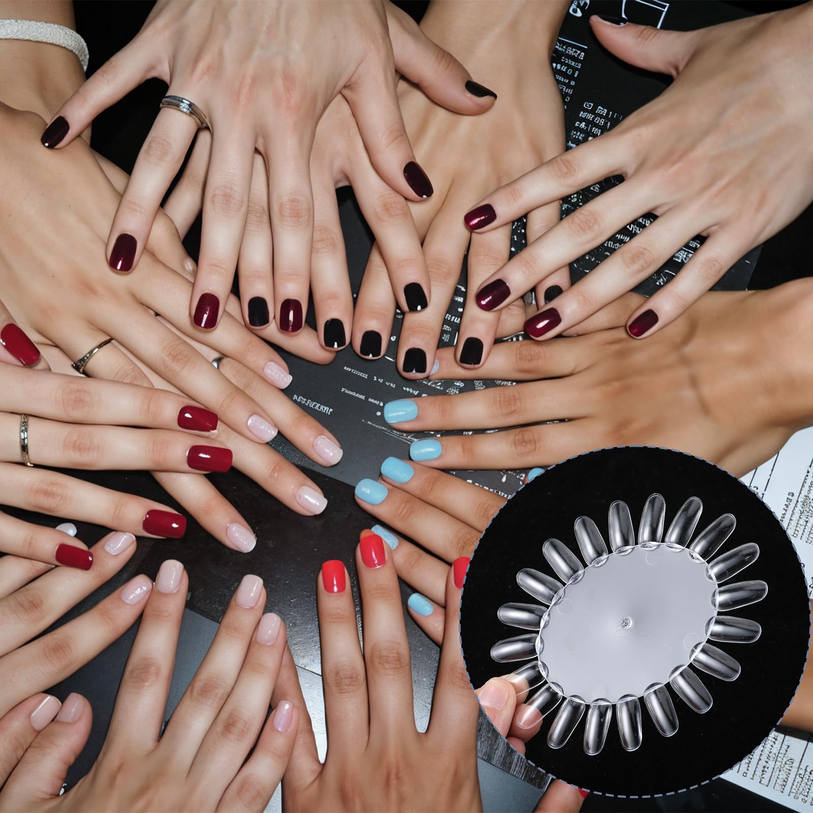 10 Pcs Clear Nail Swatch Wheels - Professional Nail Polish Color Display Sticks for Manicure Practice & Salon Use | Perfect for Nail Artists, DIY Enthusiasts & Beauty Professionals