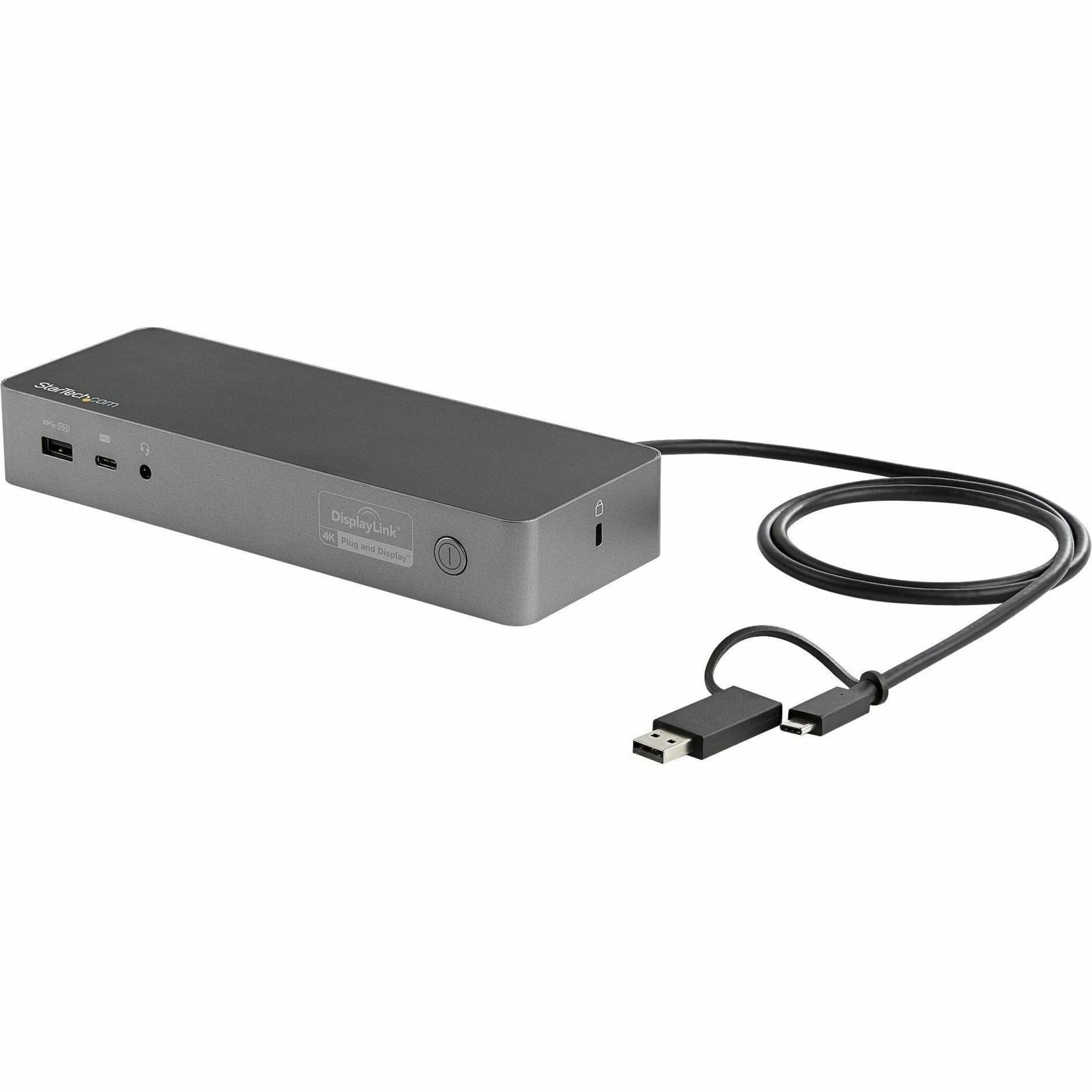 StarTech.com Universal Laptop Docking Station with Dual 4K HDMI/DP - USB-C & USB-A Hybrid Dock - 100W Power Delivery - Compatible with Mac, Windows & Chrome OS - Ethernet Port - Perfect for Home Office & Remote Work Setup