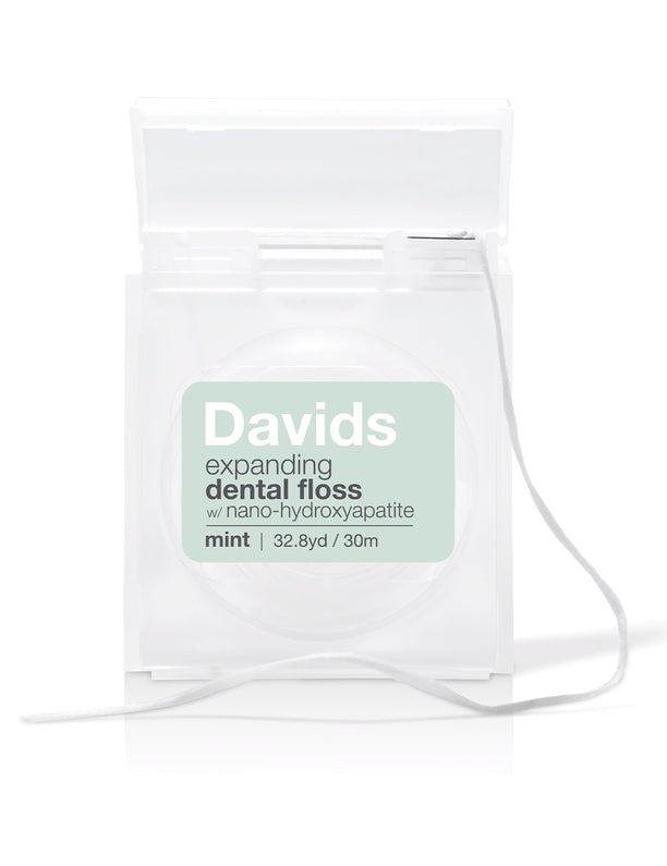 Davids Expanding Dental Floss - Extra Wide Mint Flavored Floss for Tight Teeth Gaps | Perfect for Travel, Home & Office Oral Care