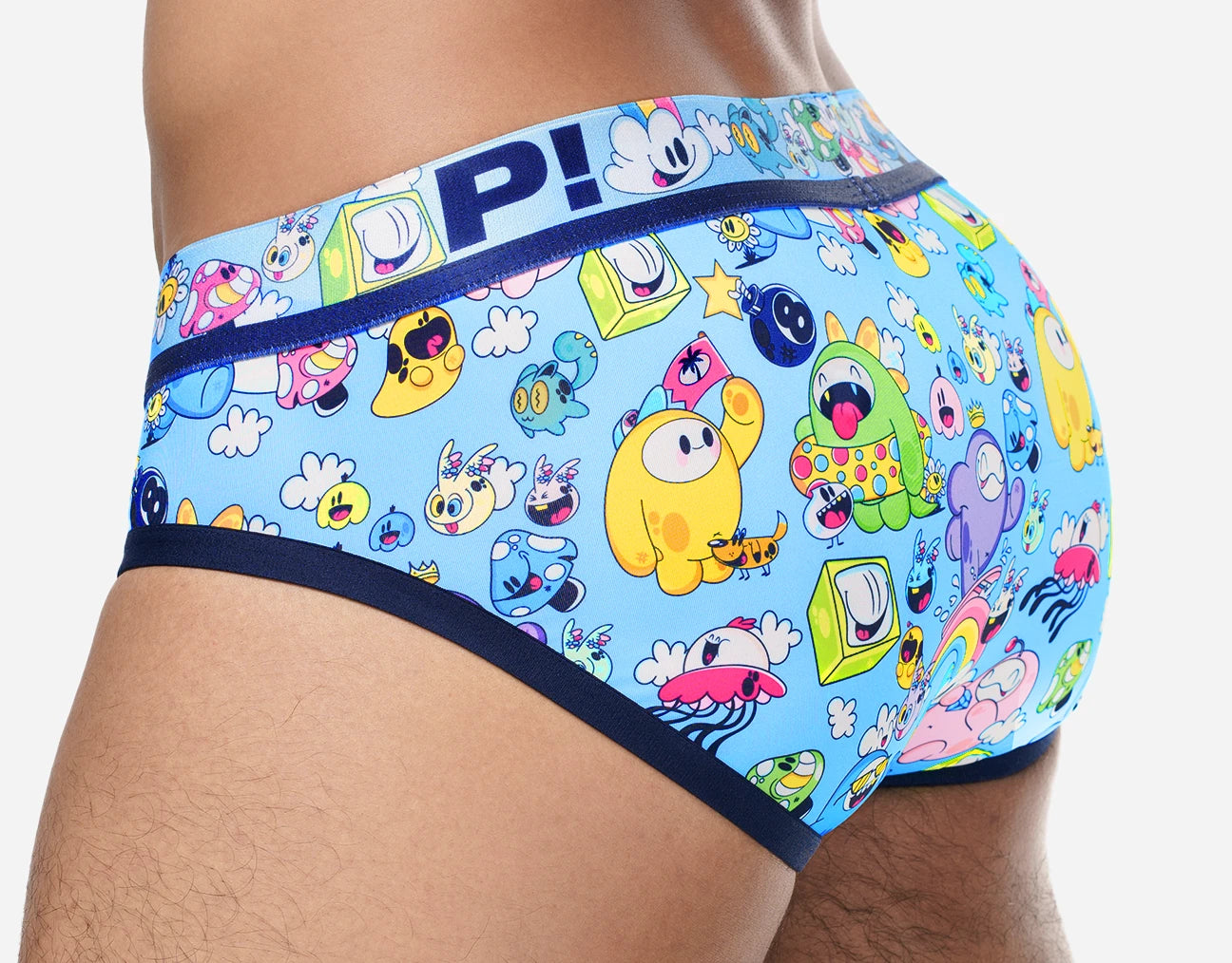 Premium PUMP! Funtopia Briefs - Soft Blue Men's Underwear for Gym, Workout & Everyday Comfort - Breathable & Supportive Boxer Briefs for Active Lifestyle