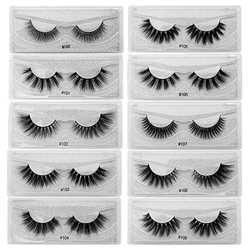 Premium 50-Pack Mixed Mink Eyelashes with Brush - Natural Looking False Lashes for Daily Wear, Parties & Special Occasions