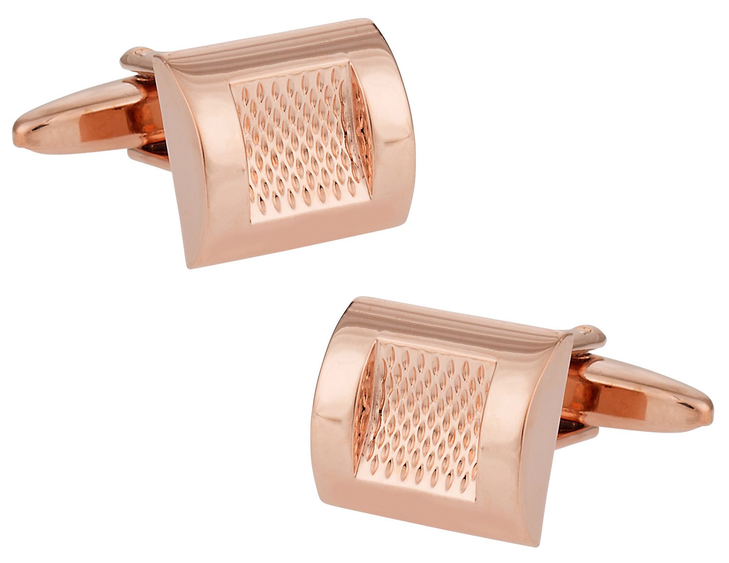 Premium Rose Gold Burnout Cufflinks for Men - Elegant Cuff-Daddy Design with Gift Box - Perfect for Weddings, Formal Events & Business Attire