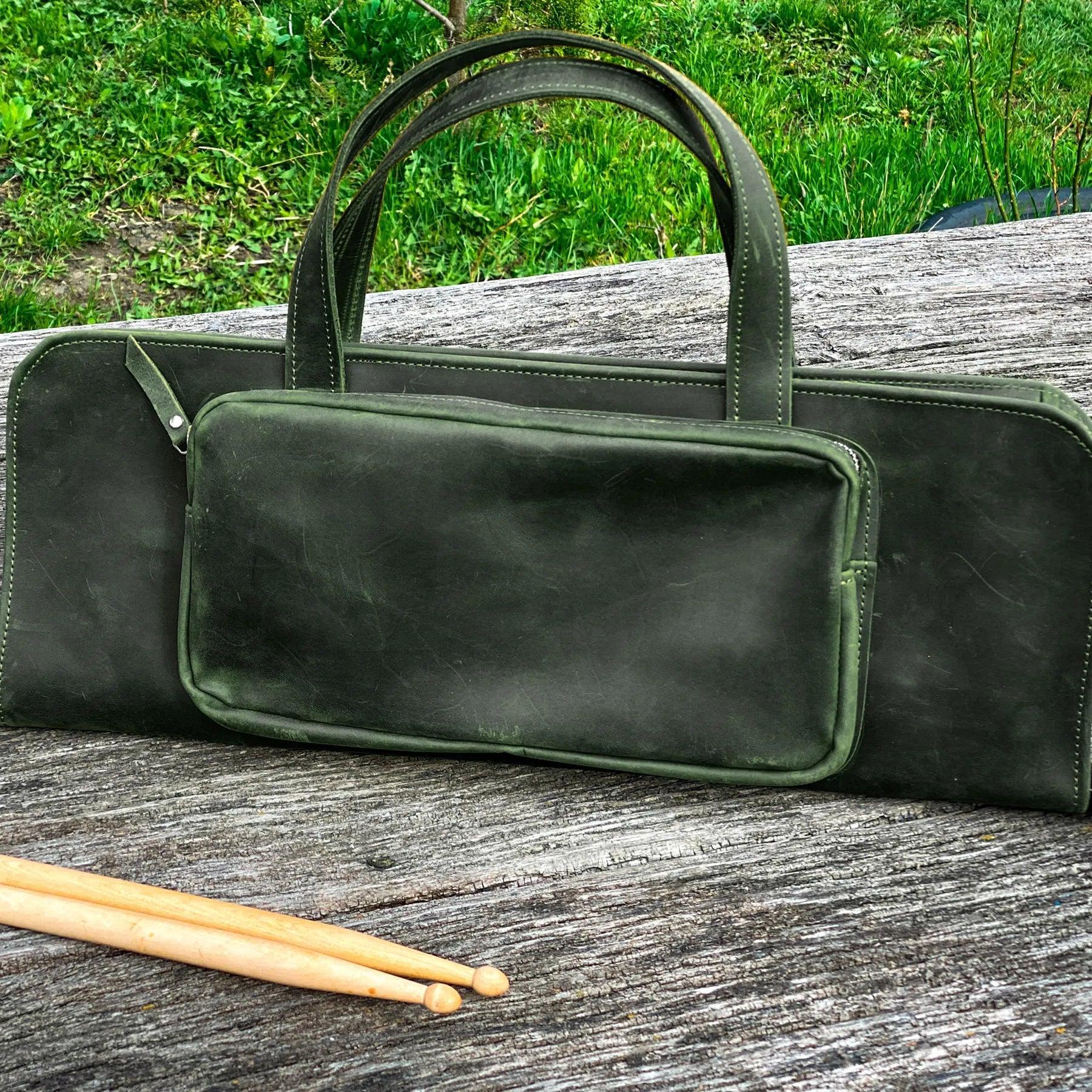 Premium Leather Drumstick Bag for Drummers - Durable & Stylish Stick Holder for Gigging, Practice & Travel