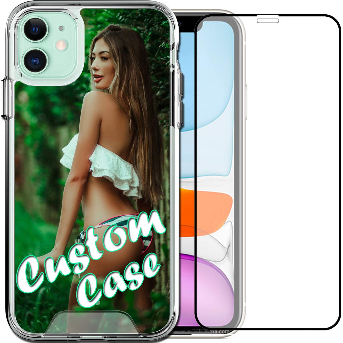 Custom Clear iPhone 11 Case with Anti-Yellowing PC Back & Shock-Absorbing TPU Bumper - Includes Screen Protector - Slim Protective Phone Cover for Women, Men, Teens & Adults (Crystal Clear) - Perfect for Everyday Use, Work & Travel Protection