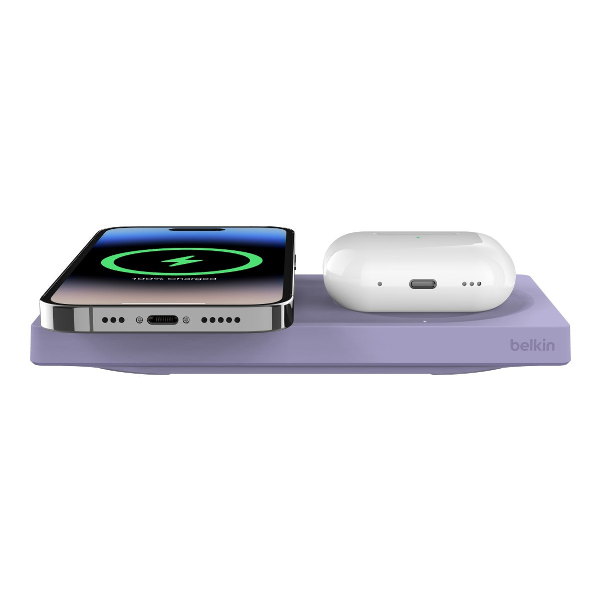Belkin BoostCharge Pro MagSafe 2-in-1 Wireless Charging Pad 15W Fast Charging for iPhone & AirPods - Perfect for Home, Office & Travel
