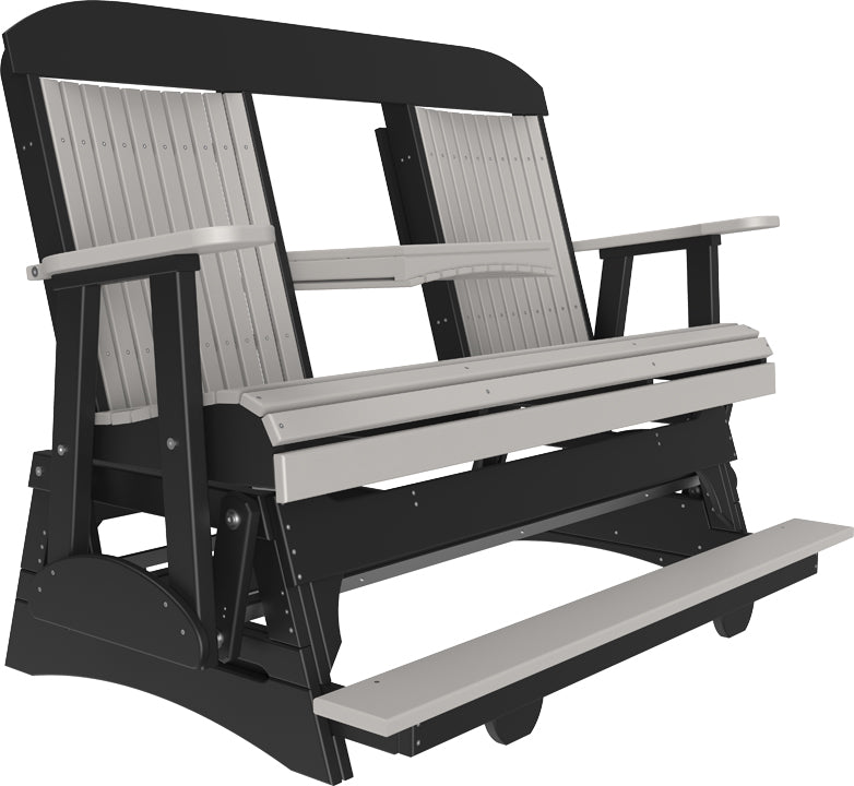 LuxCraft 5-Foot Classic Balcony Glider Chair - Outdoor Patio Swing for Relaxing, Porch Rocking Bench with Smooth Gliding Motion - Perfect for Backyard, Garden, Deck or Sunroom Lounging
