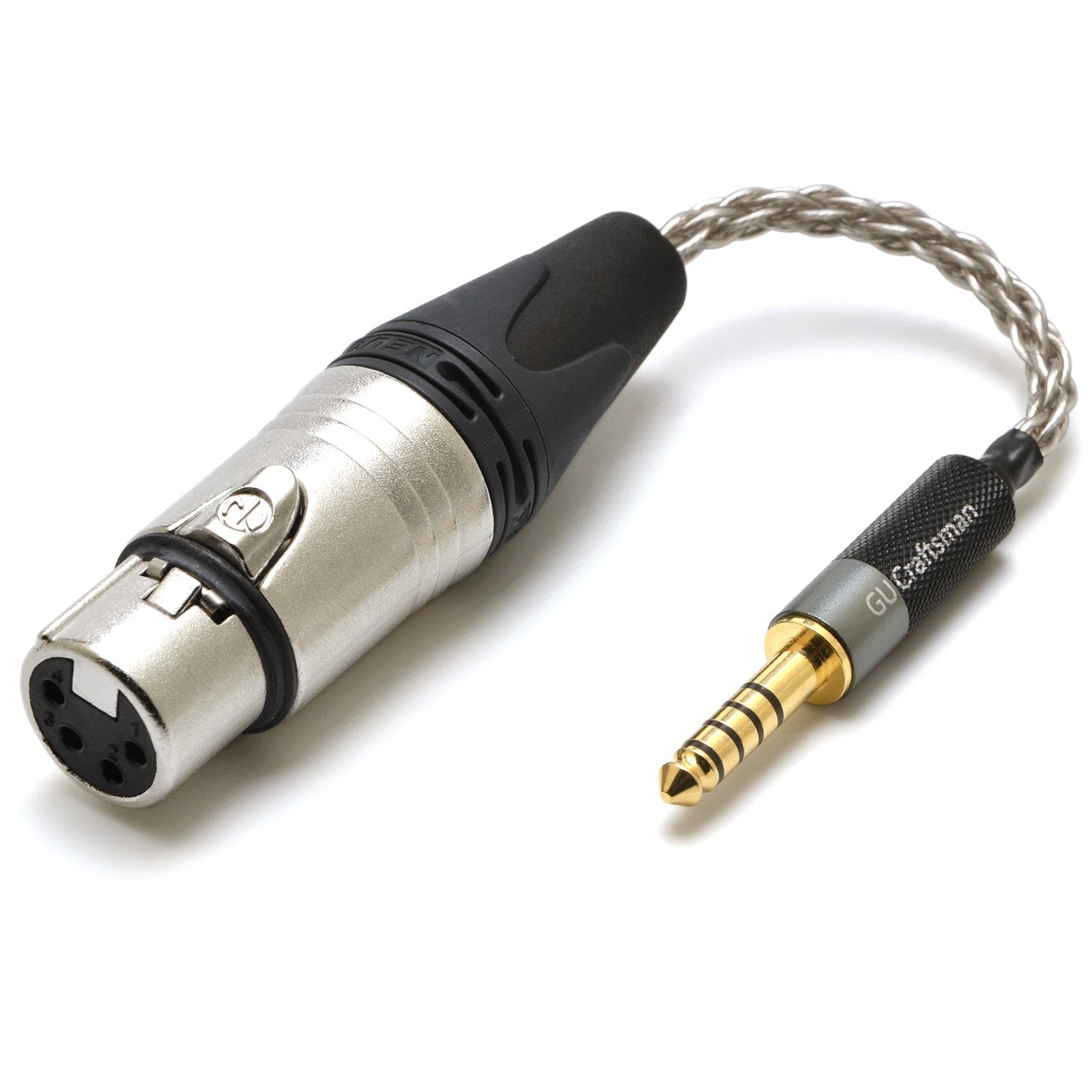 GUCraftsman 4-Pin XLR Female to 4.4mm Male Balanced Audio Adapter - Professional Studio & Hi-Fi Equipment Connection for Headphones, Microphones, and Audio Interfaces
