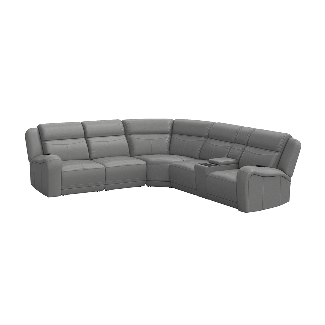 Montana Reclining Sectional Sofa - Modern L-Shaped Couch with Adjustable Headrest & Lumbar Support for Living Room, Home Theater, and Family Room Comfort