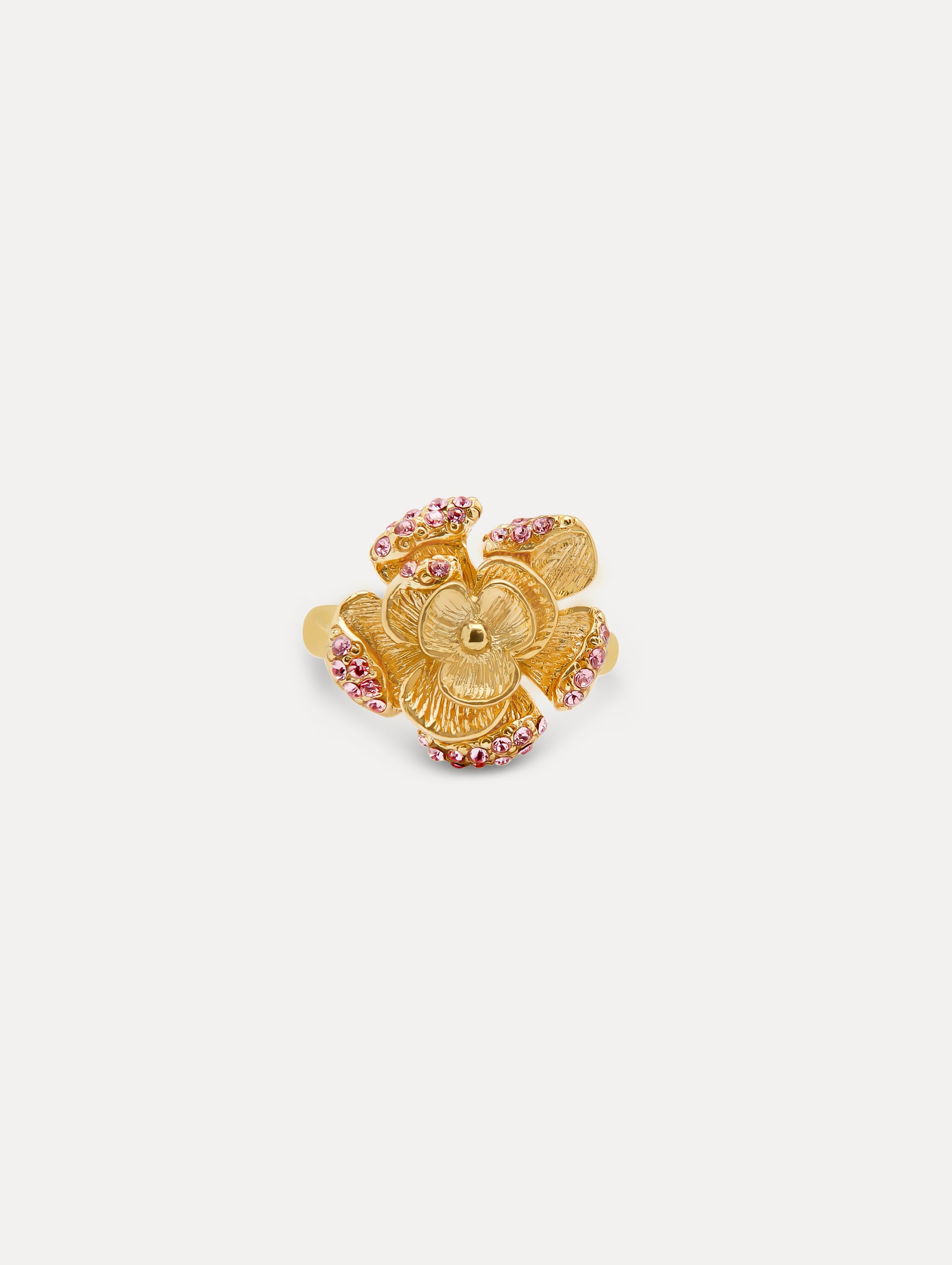 14K Gold Pave Rose Ring with Genuine Diamonds - Elegant Floral Jewelry for Women, Perfect for Weddings, Anniversaries & Romantic Gifts