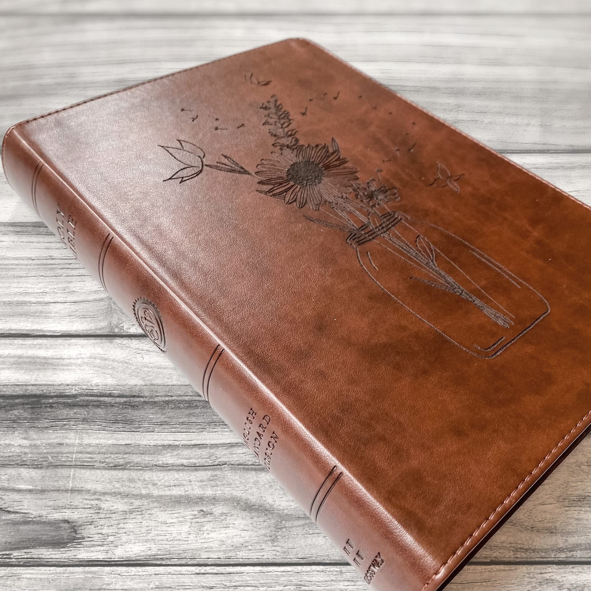 Hand Lettered & Laser Engraved ESV Wide Margin Red Letter Bible - Personalized Christian Gift with Custom Name Engraving | Perfect for Baptisms, Weddings & Bible Study